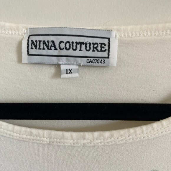 BOHO Women's White Flower Print Cropped  Crew Neck T Shirt Size 1X - Picture 4 of 4